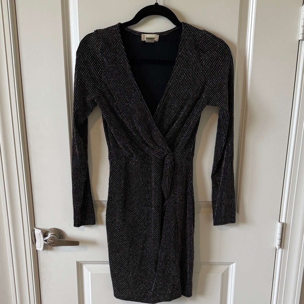 Altar'd State Black and Silver Striped Dress